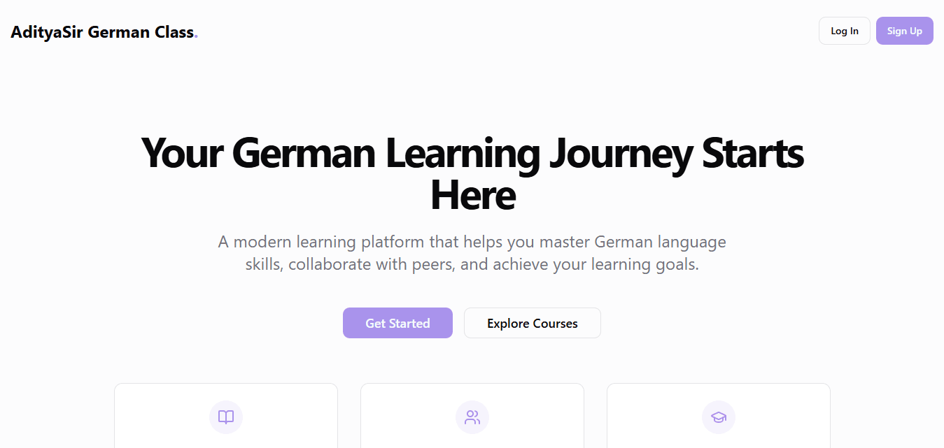 German Classes Portal - Professional software development project showcasing HTML, CSS, JavaScript, Netlify